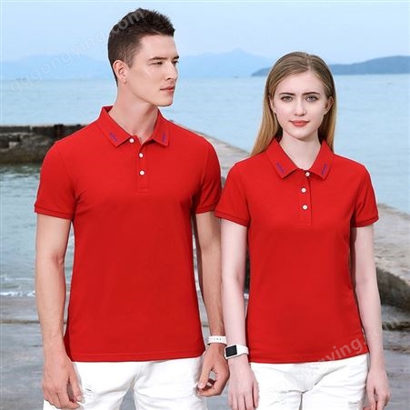 棉质夏季短袖企业制服团体服现货销售男女同款休闲POLO衫可绣logo