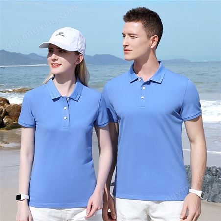 棉质夏季短袖企业制服团体服现货销售男女同款休闲POLO衫可绣logo